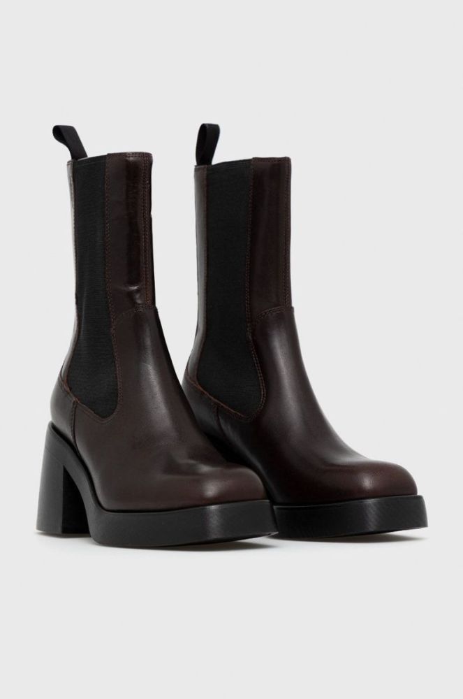 Шкіряні черевики Vagabond Shoemakers жіночі колір коричневий каблук блок фото 2