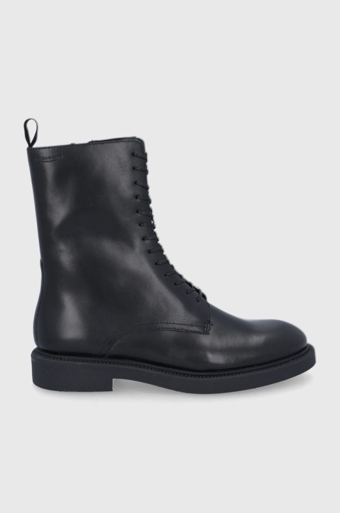 Шкіряні черевики Vagabond Shoemakers жіночі колір чорний на плоскому ходу (1805515)
