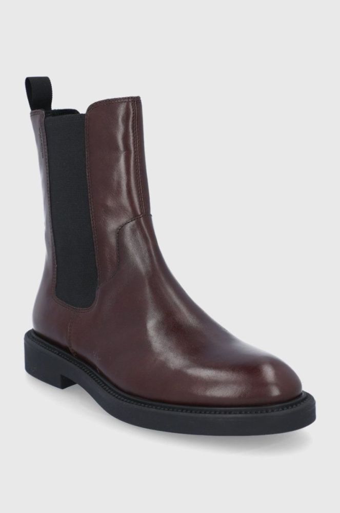 Шкіряні черевики Vagabond Shoemakers жіночі колір коричневий на плоскому ходу (1808146) фото 2