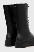 Шкіряні чоботи Steve Madden Neon жіночі колір чорний на плоскому ходу