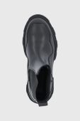 Шкіряні черевики Steve Madden жіночі колір чорний на плоскому ходу
