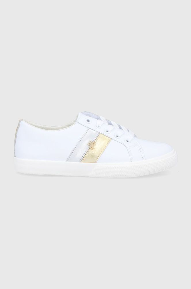 Шкіряні черевики Lauren Ralph Lauren Janson II колір білий на плоскому ходу 802846087001