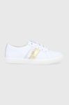 Шкіряні черевики Lauren Ralph Lauren Janson II колір білий на плоскому ходу 802846087001 Шкіряні черевики Lauren Ralph Lauren Janson II колір білий на плоскому ходу 802846087001