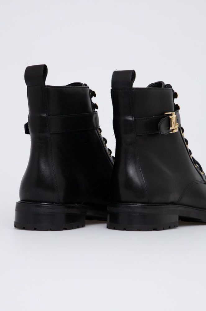 Шкіряні черевики Lauren Ralph Lauren Elridge жіночі колір чорний на плоскому ходу 802838413001 фото 3