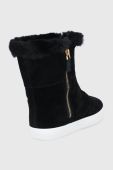 Замшеві черевики Lauren Ralph Lauren жіночі колір чорний на плоскому ходу утеплене Замшеві черевики Lauren Ralph Lauren жіночі колір чорний на плоскому ходу утеплене