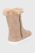 Замшеві черевики Lauren Ralph Lauren жіночі колір бежевий на плоскому ходу утеплене