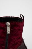Шкіряні черевики Karl Lagerfeld жіночі колір бордовий каблук блок
