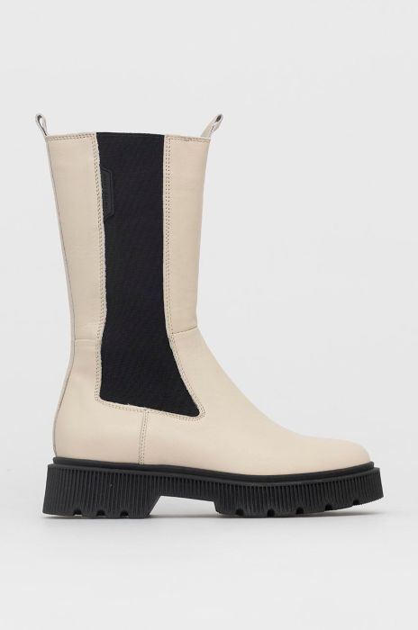 Шкіряні черевики Kurt Geiger London Stint жіночі колір прозорий на платформі злегка утеплена Шкіряні черевики Kurt Geiger London Stint жіночі колір прозорий на платформі злегка утеплена