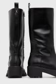 Шкіряні чоботи Patrizia Pepe жіночі колір чорний на платформі (1887813)