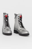 Черевики Love Moschino жіночі колір срібний на плоскому ходу