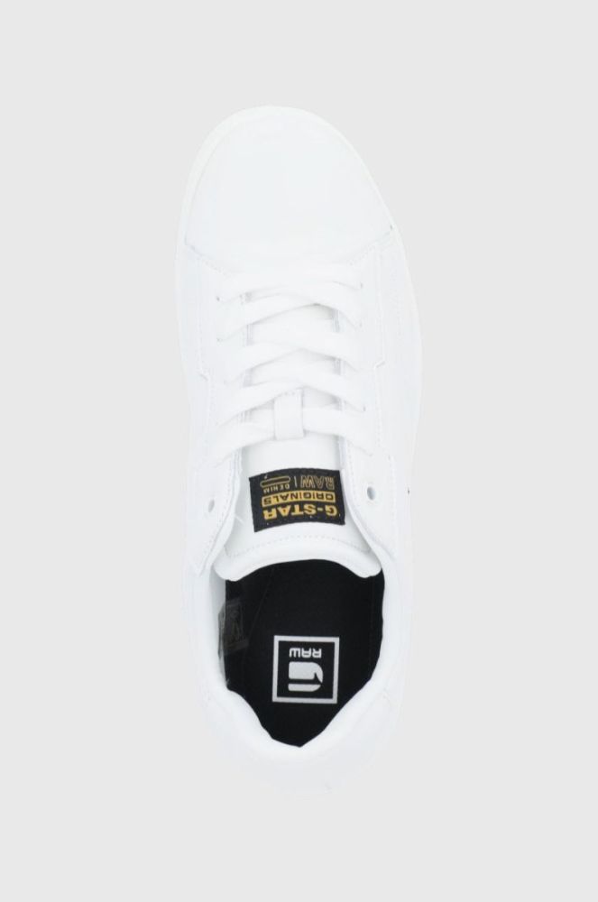 Шкіряні черевики G-Star Raw колір білий на плоскому ходу (1898052) фото 4