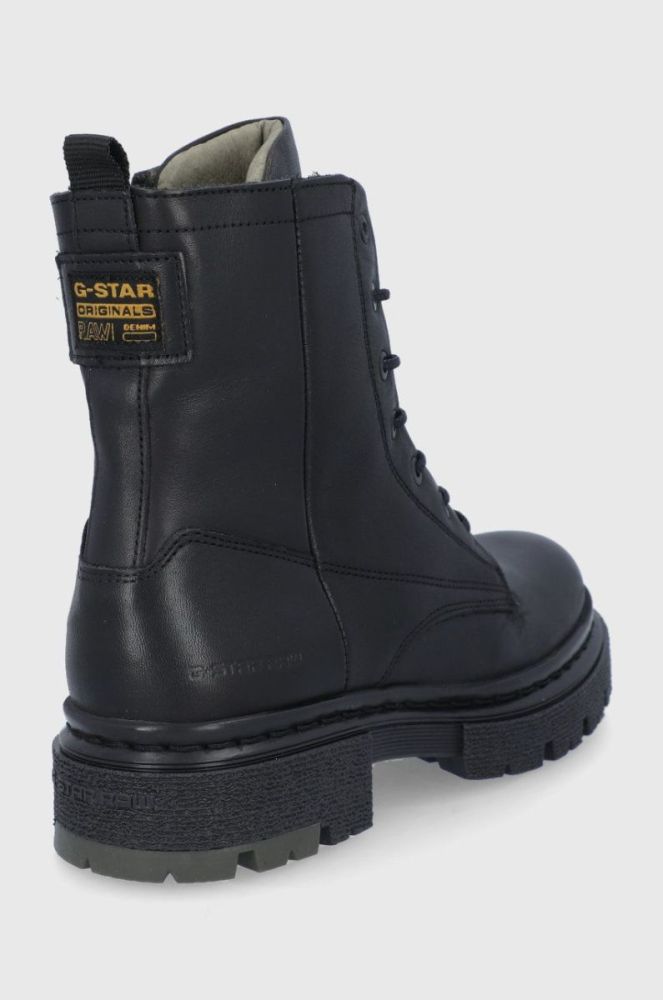 Шкіряні черевики G-Star Raw жіночі колір чорний на плоскому ходу (1901496) фото 3