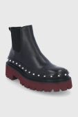 Шкіряні черевики Pinko жіночі колір чорний на платформі Шкіряні черевики Pinko жіночі колір чорний на платформі