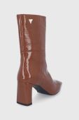 Шкіряні черевики Sisley жіночі колір коричневий каблук блок (1821905)