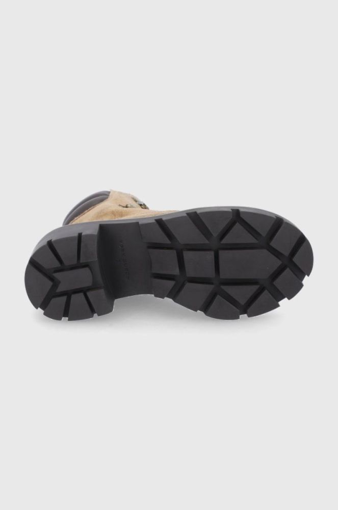 Замшеві черевики Tory Burch Lug Sole Hiker жіночі колір коричневий каблук блок фото 5