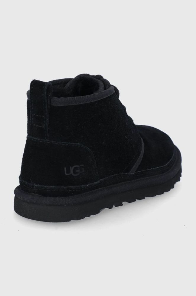 Замшеві черевики UGG Neumel жіночі колір чорний на плоскому ходу утеплене 1094269.BLK-BLK фото 3