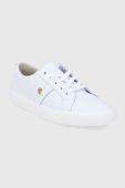 Шкіряні черевики Lauren Ralph Lauren Janson II колір білий на плоскому ходу 802830937006
