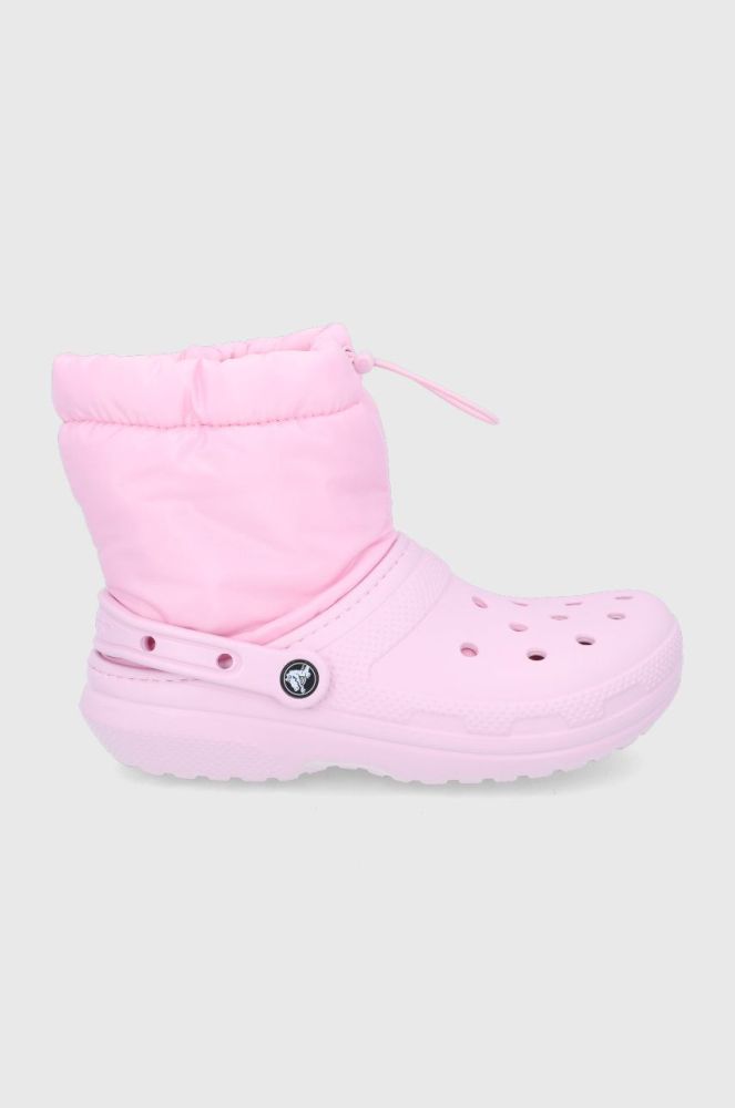 Зимові чоботи Crocs Classic Lined Neo Puff Boot колір рожевий 206630