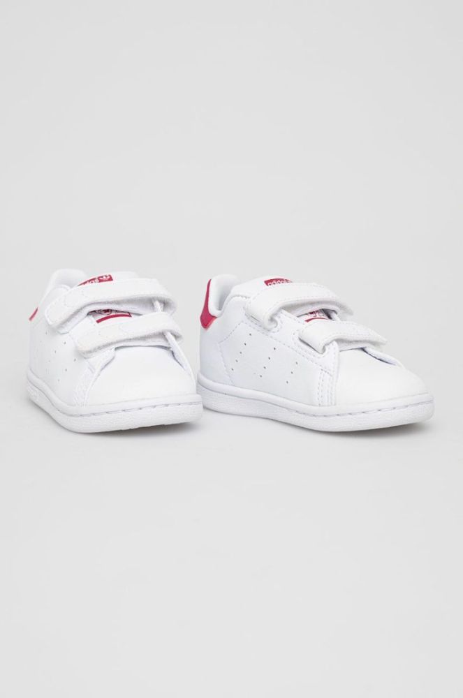 Дитячі черевики adidas Originals Stan Smith CF I колір білий фото 2