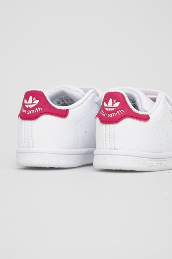 Дитячі черевики adidas Originals Stan Smith CF I колір білий фото 3