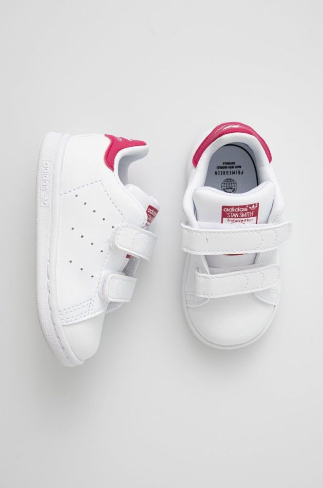 Дитячі черевики adidas Originals Stan Smith CF I колір білий фото 5