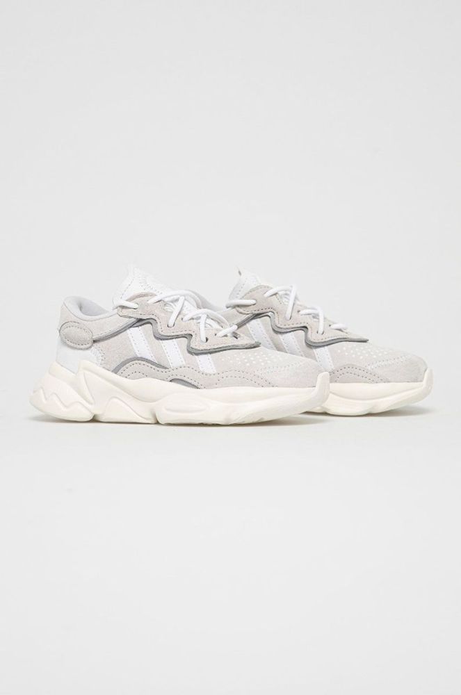 Шкіряні черевики adidas Originals колір сірий фото 2