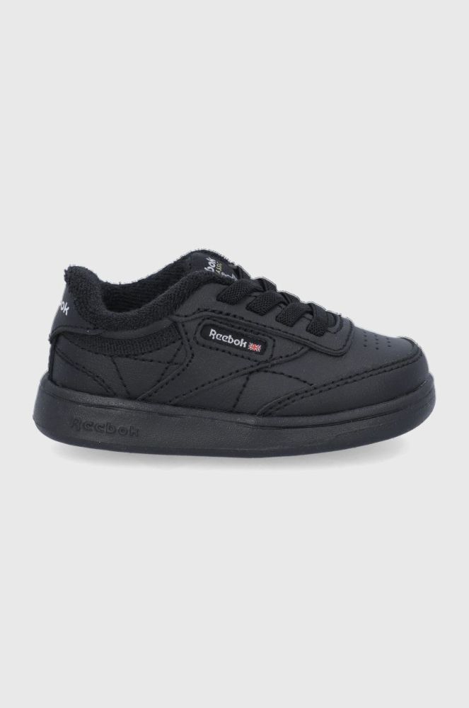 Дитячі шкіряні кросівки Reebok Classic Club C FZ2096 колір чорний