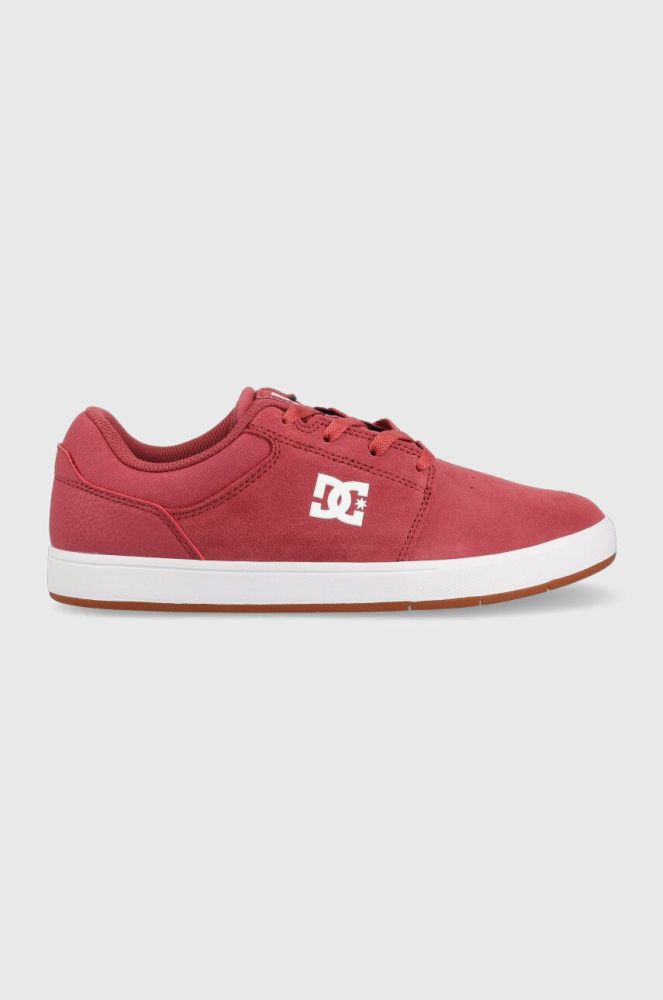Замшеві кросівки DC колір червоний