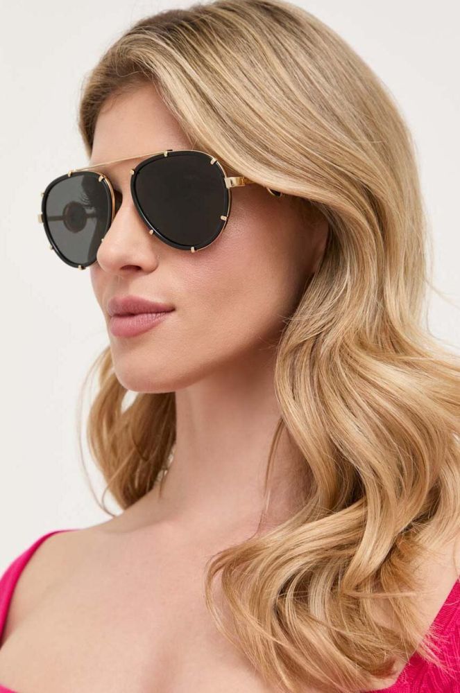 Сонцезахисні окуляри Versace жіночі колір чорний (1813002)