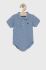 Дитяче бавовняне боді Lacoste колір блакитний