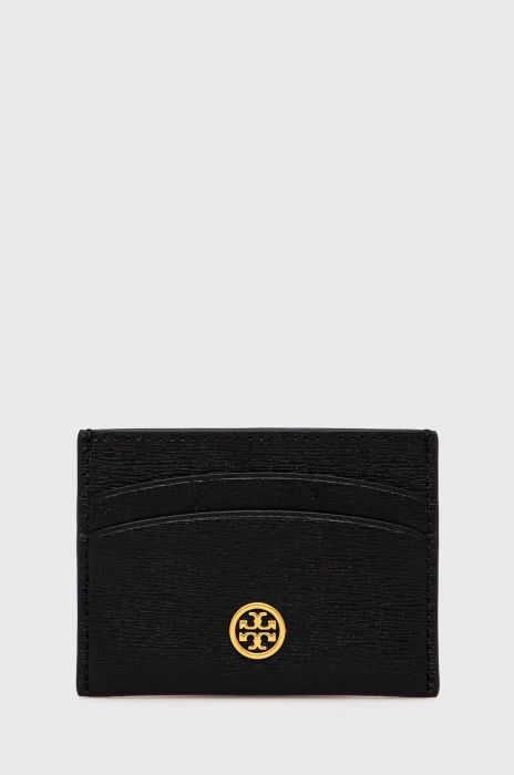 Шкіряний гаманець Tory Burch жіночий колір чорний (1682328)