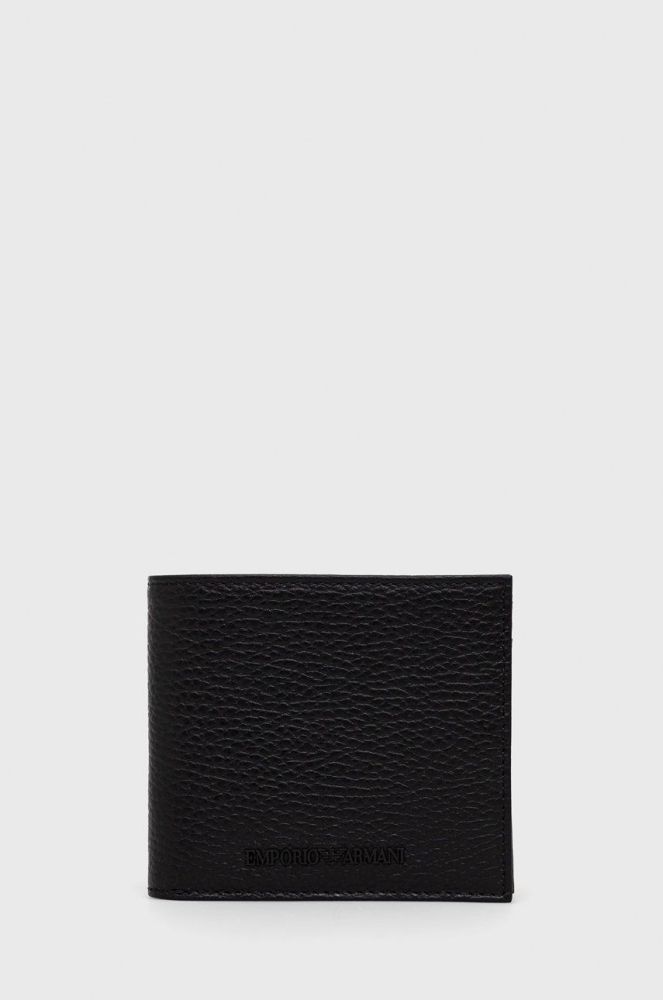 Шкіряний гаманець Emporio Armani чоловічий колір чорний (1679035)