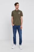 Поло Pepe Jeans чоловіче колір зелений гладкий