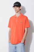 Бавовняне поло Lacoste колір помаранчевий однотонний