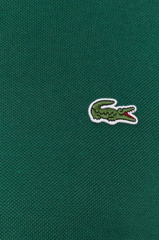 Бавовняне поло Lacoste колір зелений однотонний PH4012.-132 фото 5