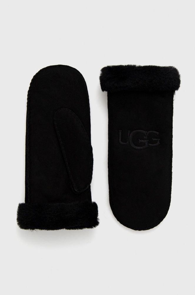 Замшеві рукавички UGG жіночі колір чорний 20932-BLK