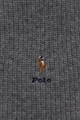 Шарф з домішкою вовни Polo Ralph Lauren колір сірий гладкий