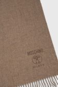Вовняна шаль Moschino колір бежевий однотонний