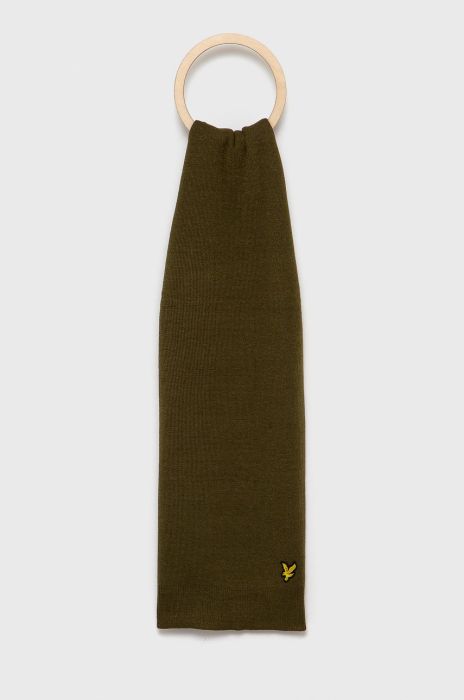Шарф Lyle & Scott колір зелений гладкий