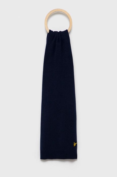 Шарф Lyle & Scott колір синій гладкий