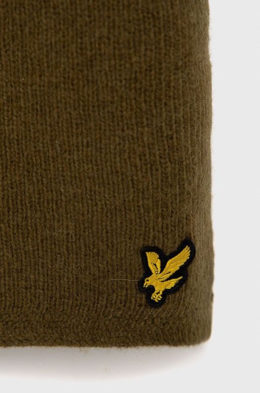 Вовняний шарф Lyle & Scott колір зелений гладкий фото 2