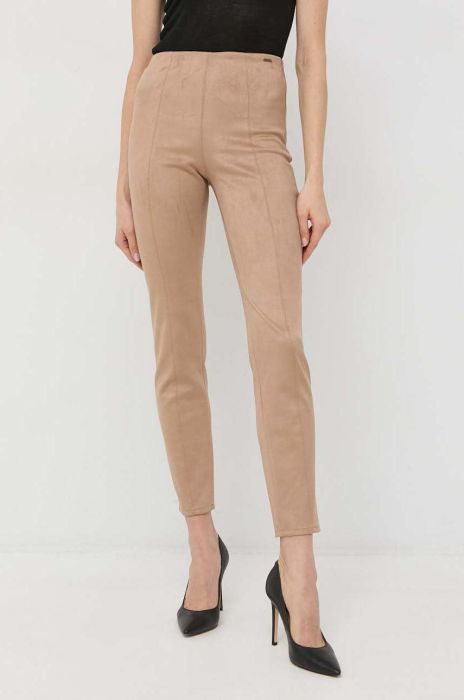 Штани Guess жіночі колір зелений облягаюче висока посадка