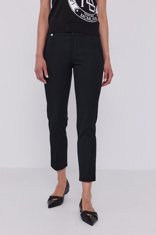 Штани Lauren Ralph Lauren жіночі колір чорний прямі