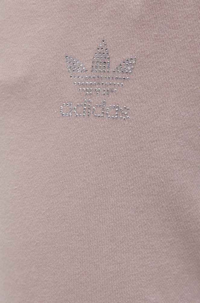 Штани adidas Originals жіночі колір коричневий з аплікацією фото 4