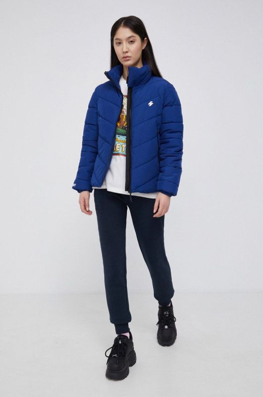 Штани Superdry жіночі колір синій однотонні фото 2
