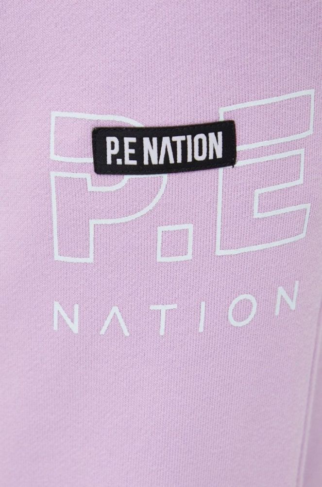 Бавовняні штани P.E Nation жіночі колір фіолетовий гладкі фото 4
