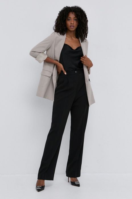 Штани Tory Burch жіночі колір чорний фасон сигарети висока посадка