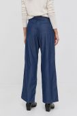 Штани Stefanel жіночі колір синій широке висока посадка