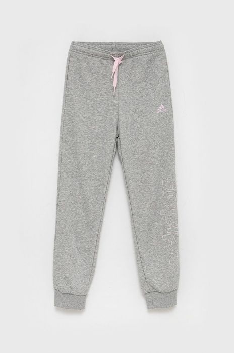 Дитячі штани adidas колір сірий меланж