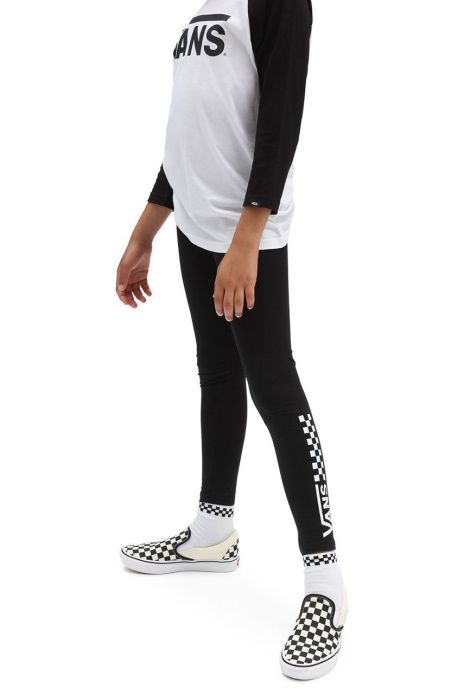 Дитячі легінси Vans колір чорний з принтом